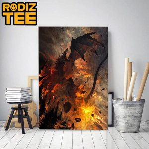 Ancalagon The Black Fire And Death In HOTD Classic Decoration Poster Canvas
