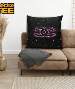 Chanel Big Black Pink Logo In The Starry Night Decor Throw Pillow