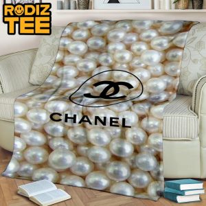 Chanel Big Logo In Pearls Background Blanket
