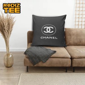Chanel Big White Logo In Full Of Star Background Decor Throw Pillow