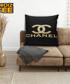 Chanel Fancy Logo In Black Background Pillow