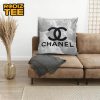 Chanel Signature Logo With Leopard Print Frame Pillow