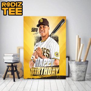 Happy Birthday Juan Soto San Diego Padres Classic Decoration Poster Canvas