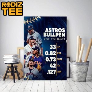 Houston Astros Bullpen 2022 MLB Postseason Classic Decoration Poster Canvas
