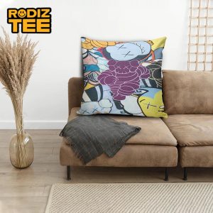 Kaws Chum 20th Purple Running In Colorful Kaws Background Pillow