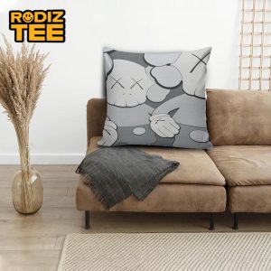Kaws Companion  In Grey And White Fashion Posing Pillow