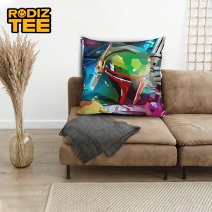 Star Wars Boba Fett Colorful Poly Artwork Throw Pillow Case