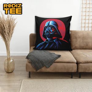 Star Wars Darth Vader Digital Artwork With Red Planet Behind In Black Star Background Pillow