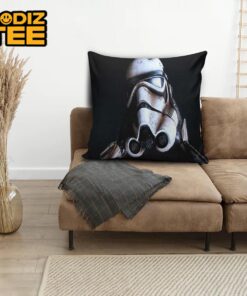 Star Wars Destroyed Stromtrooper Helmet In Black Background Decorative Pillow