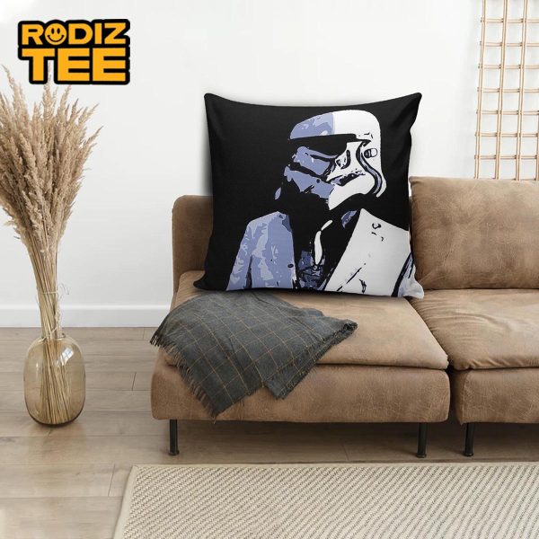 Star Wars Dope Stormtrooper With White Suit In Black Background Throw Pillow Case