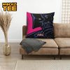 Star Wars Lord Vader 80s Neon Retro Style In Black Background Pillow