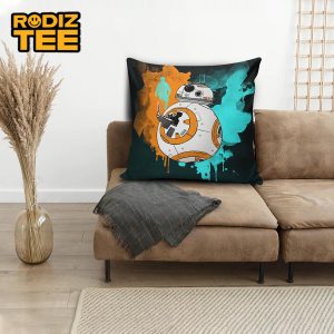 Star Wars RB-8 Cute Colorful Art In Black Background Pillow