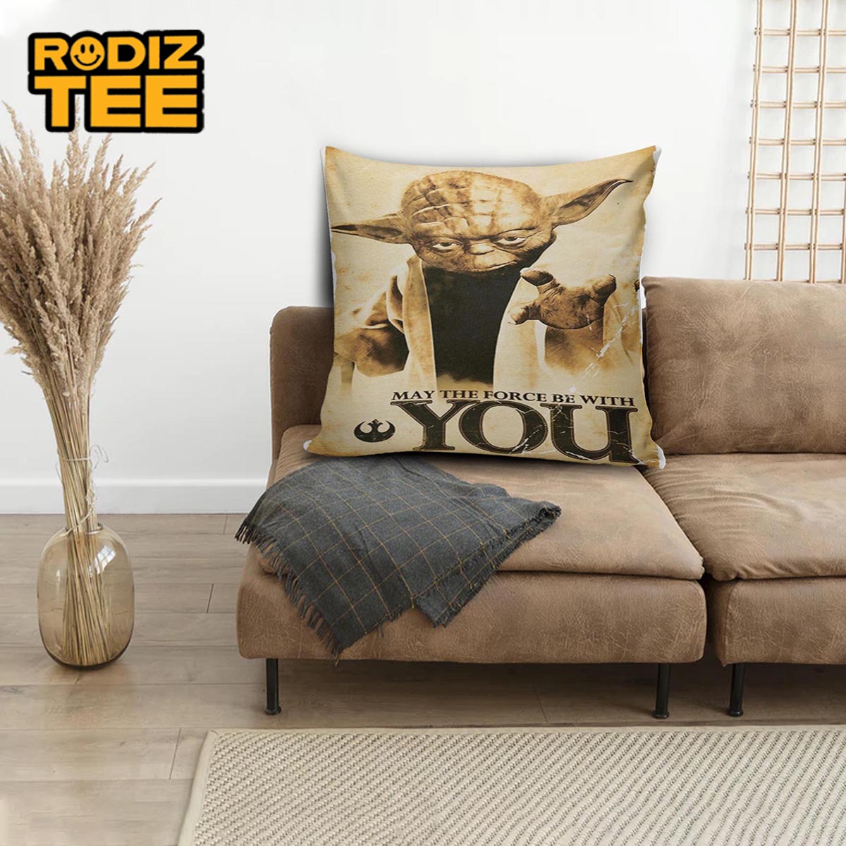 Star Wars Yoda May The Force Be With You Vintage Vibe Decorative Pillow
