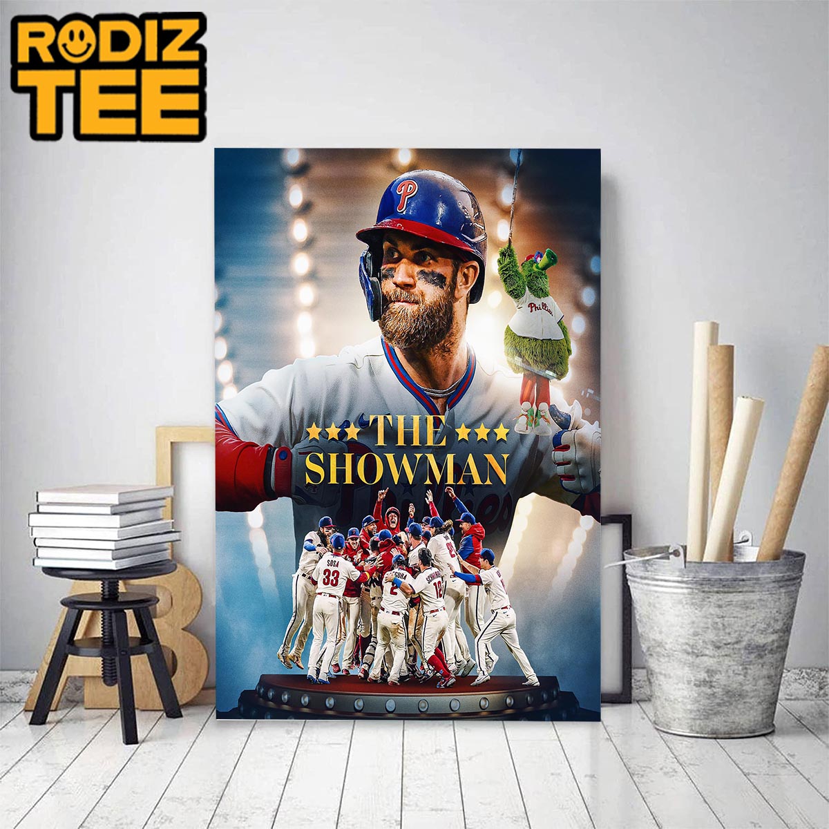 The Showman Bryce Harper Philadelphia Phillies In 2022 MLB World Series Classic Decoration Poster Canvas
