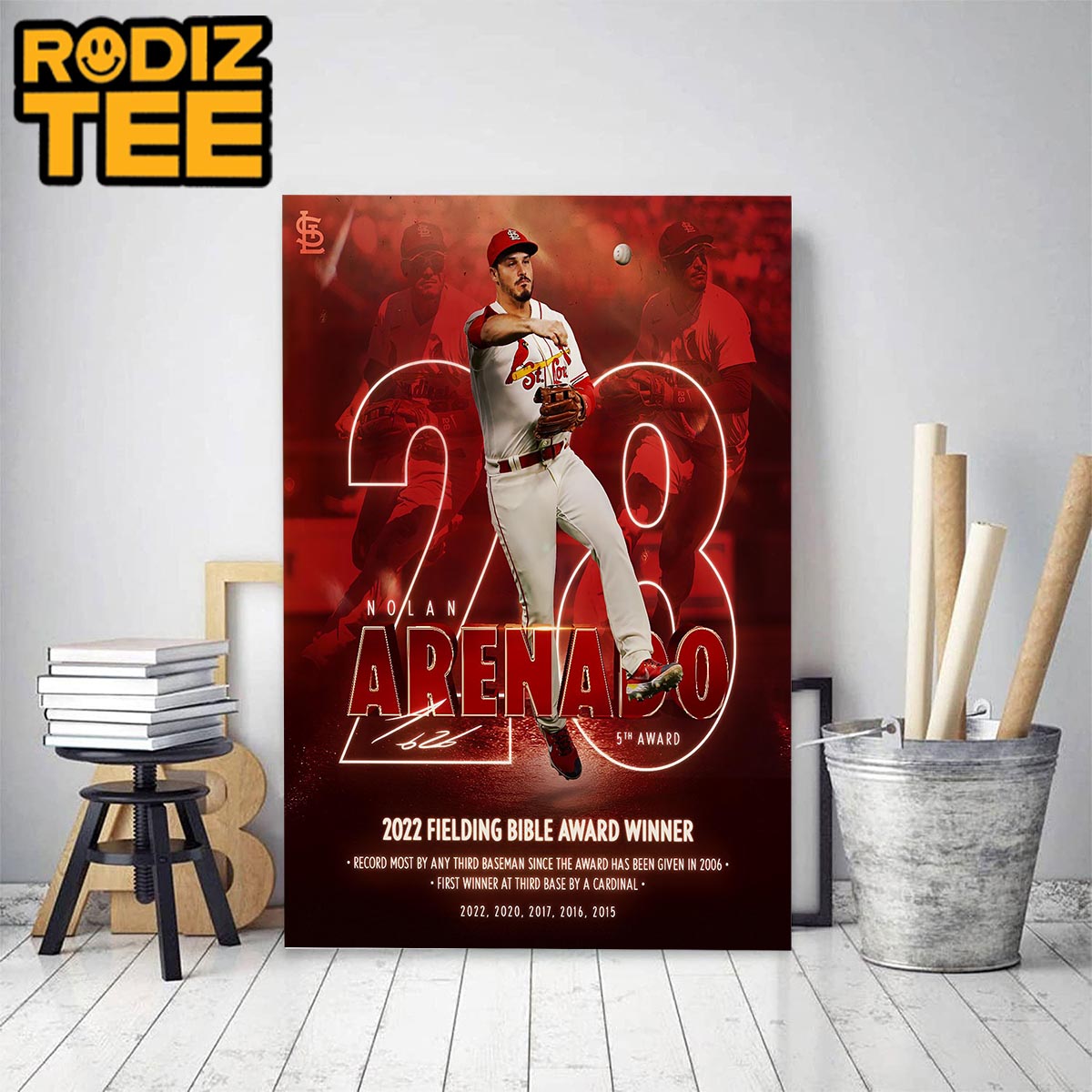 The St Louis Cardinals Nolan Arenado 2022 Fielding Bible Award Winner Classic Decoration Poster Canvas