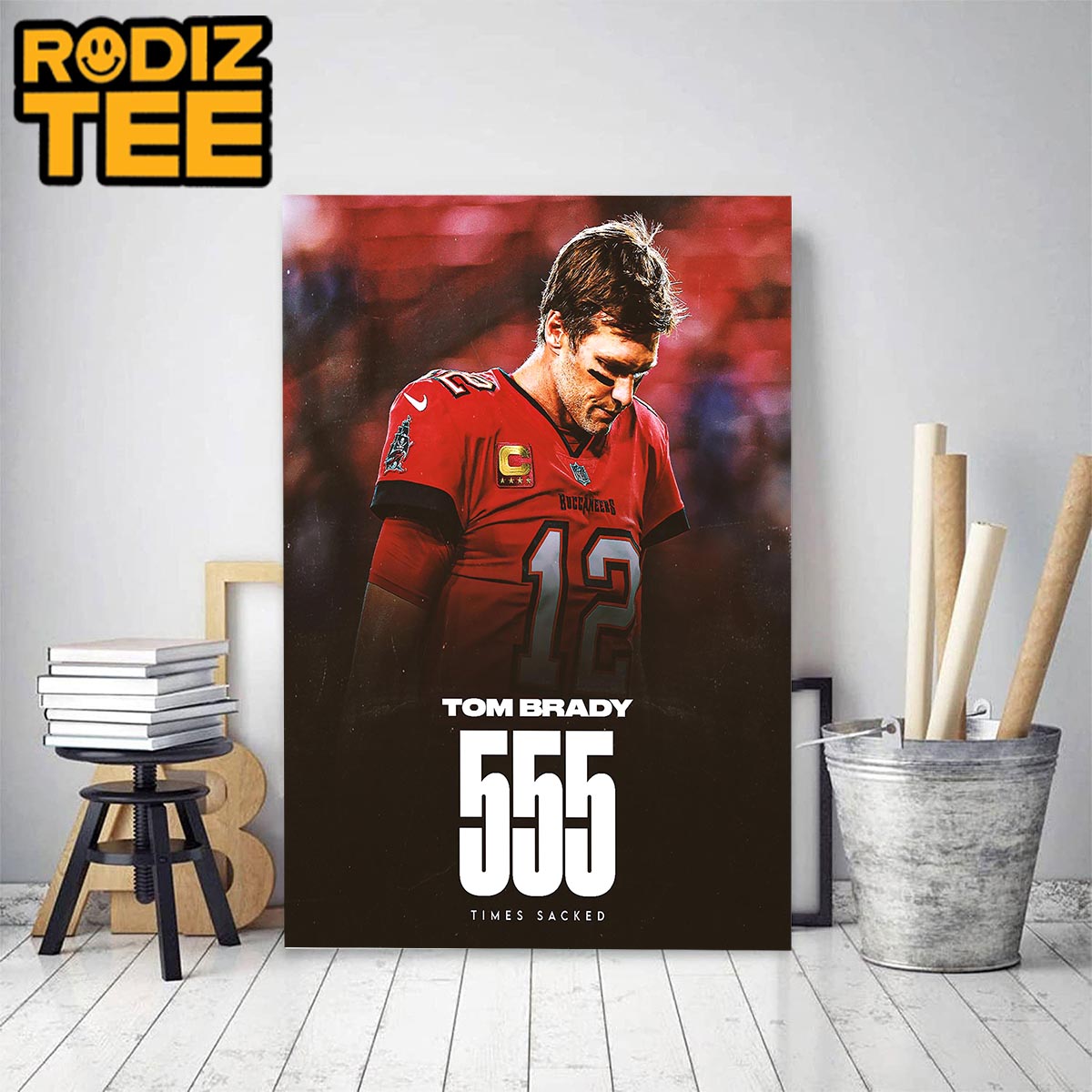 Tom Brady 555 Times Sacked The Most Sacked QB In NFL History Classic Decoration Poster Canvas