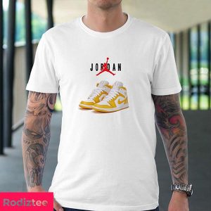Air Jordan 1 Mid White x Yellow Fan Gifts T-Shirt