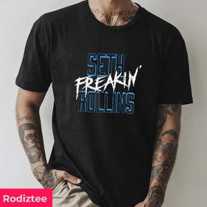 Branded Black Seth Freakin Rollins Blue Text WWE Fan Gifts T-Shirt