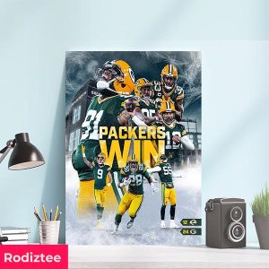 Green Bay Packers Win The Cold Never Bothered Us Anyway Go Pack Go Home Decorations Canvas-Poster