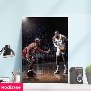 LeBron James – Los Angeles Lakers vs Michael Jordan – Chicago Bulls NBA Player Home Decor Poster-Canvas