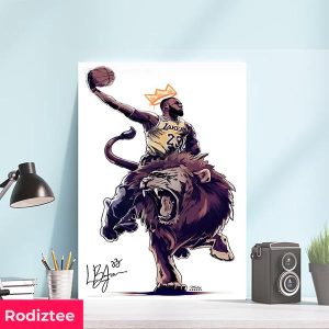 LeBron The King James Los Angeles Lakers Winner Signatures Home Decor Poster-Canvas