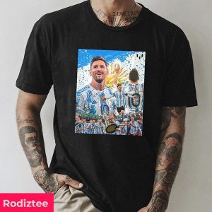 Lionel Messi – Argentina Team Winning FIFA World Cup 2022 Champions Team Fan Gifts T-Shirt