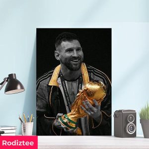 Lionel Messi The GOAT Argentina Team FIFA World Cup 2022 Champions Home Decor Poster-Canvas