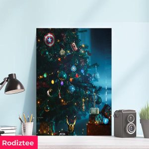 Marvel Studios Ornament Logo Decorated Christmas Tree Home Decor Poster-Canvas